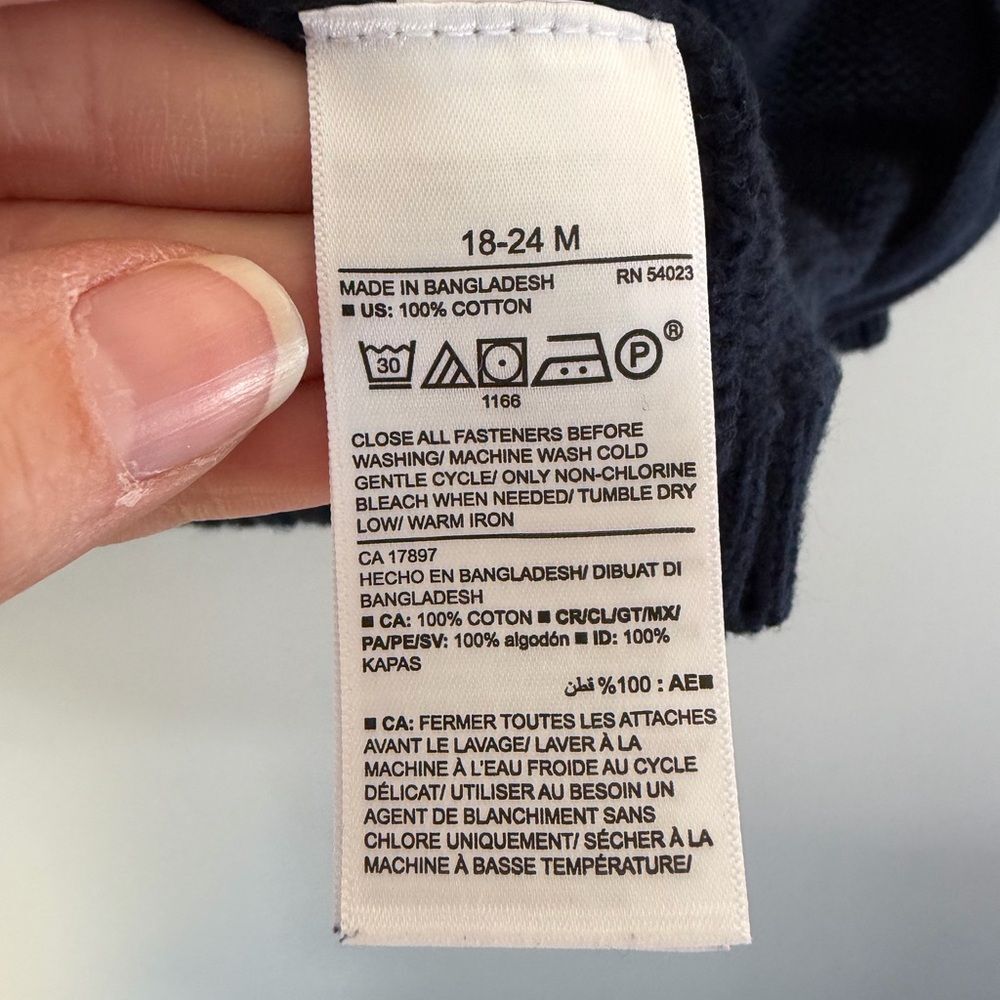Old Navy Black & Cream Bear Zip Knit Sweater Jacket - Picture 4 of 5